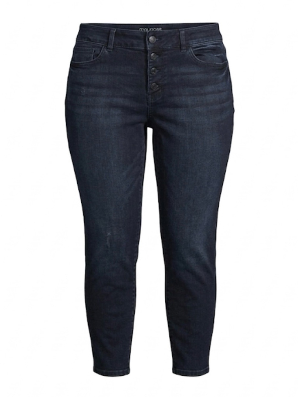 MAURICES High Rise Dark Wash Straight Jeans, Women’s L Short, Dark Wash Blue
